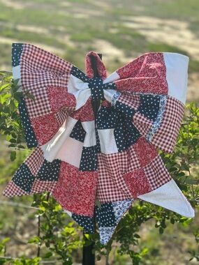 Handmade Quilted Patriotic Door Bow